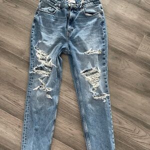 Distressed Blue Jeans